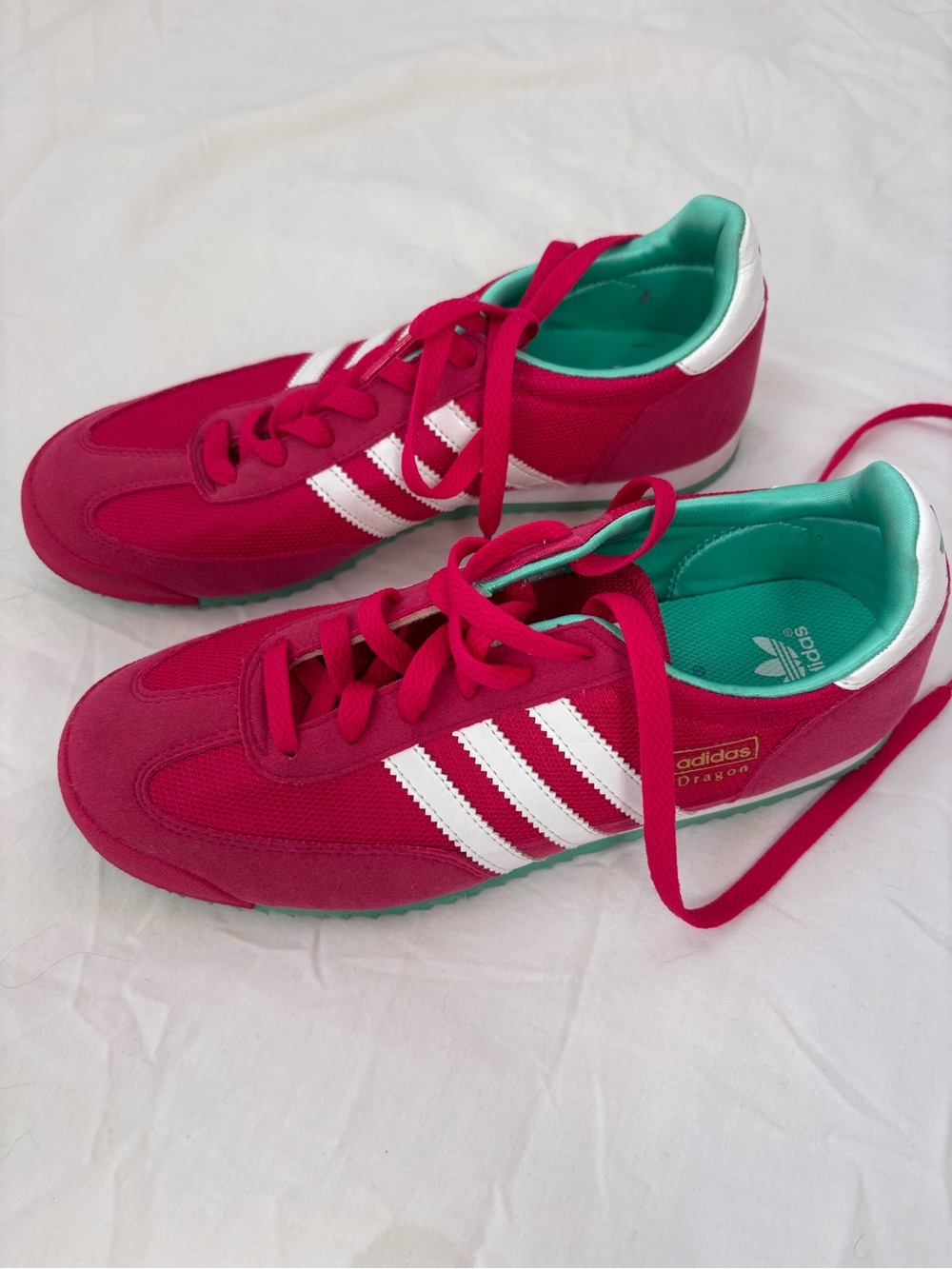adidas Women’s Dragon Sneakers - Hot Pink & Teal Accents